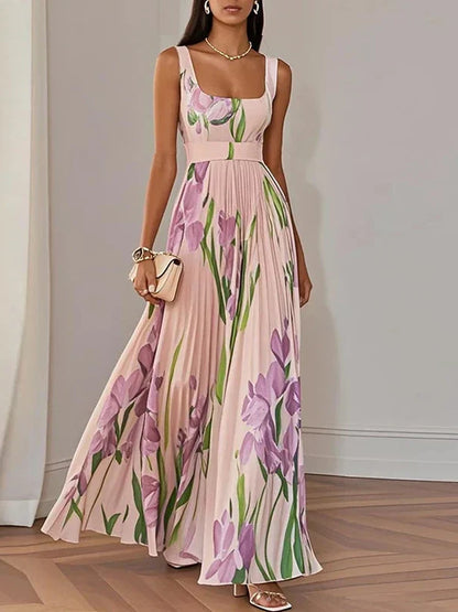 Oriah | Robe longue à coupe trapèze à motifs floraux