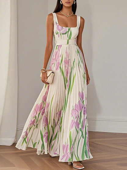 Oriah | Robe longue à coupe trapèze à motifs floraux