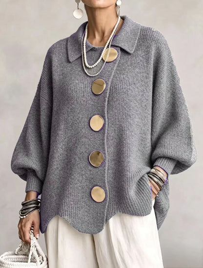 Karina - Cardigan oversize à col et boutons