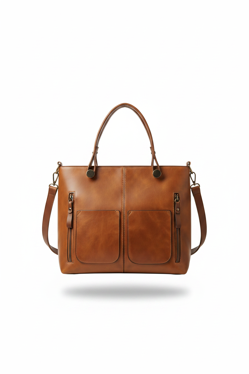 Contorneado de cuero genuino bolso de hombro