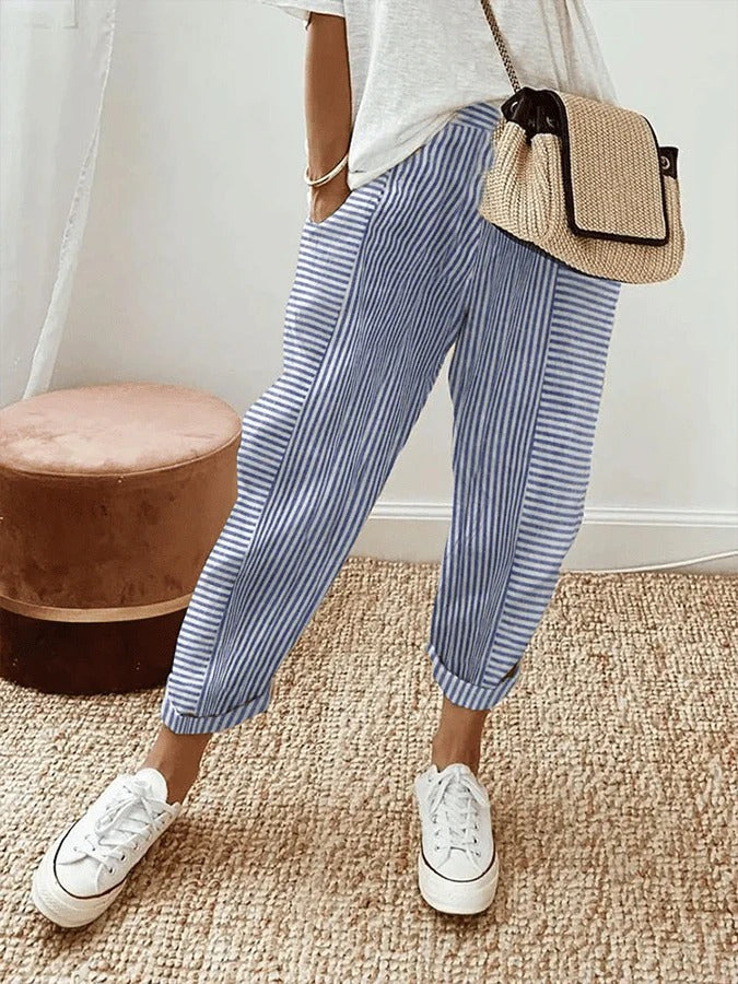 Gabrielle | Pantalon Rayé Chic