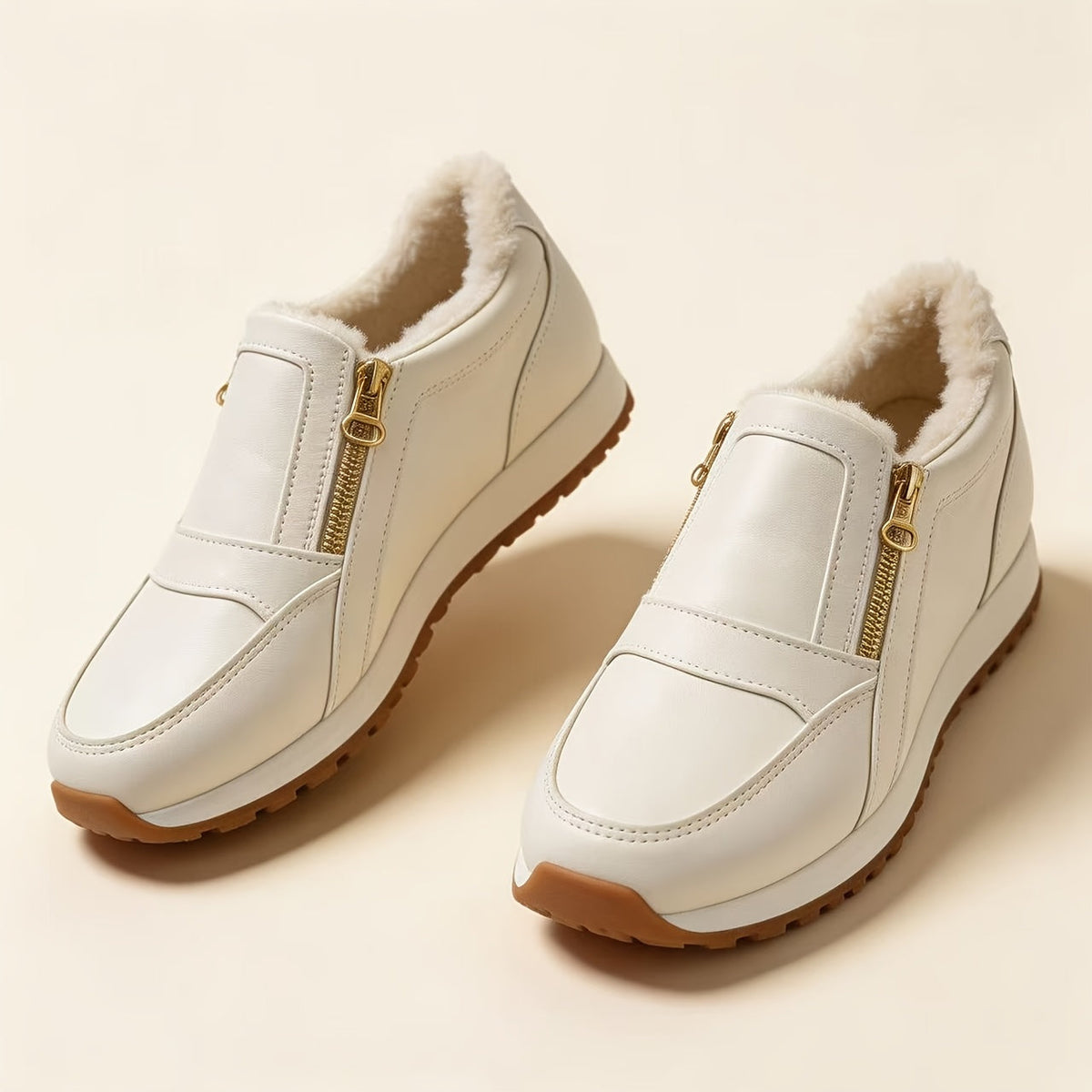 Janne – Baskets slip-on chaudes à double fermeture éclair