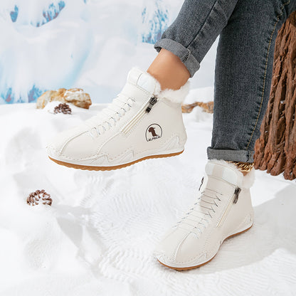 Lotte – Bottines doublées chaudes avec fermeture éclair et laçage