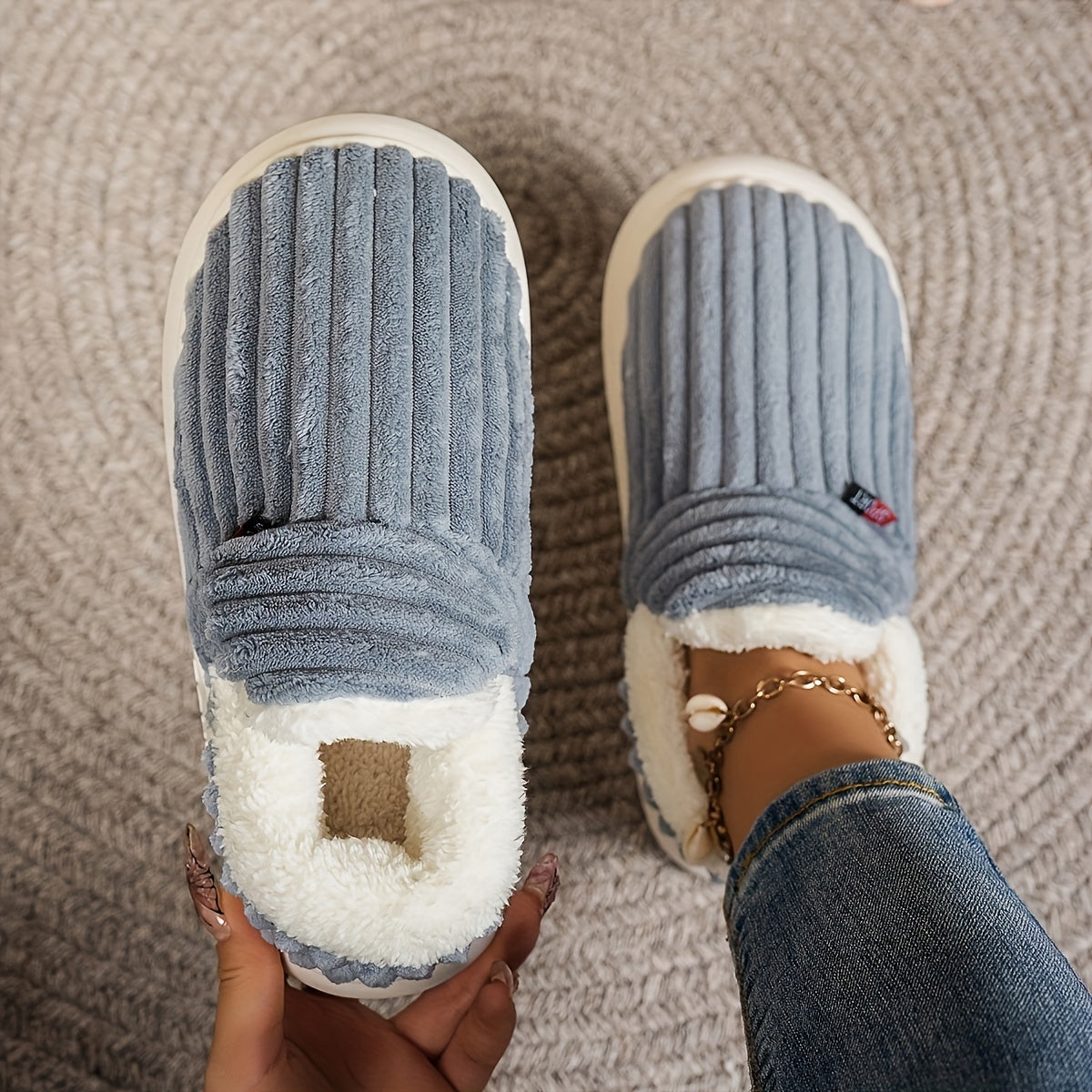 Vera – Chaussons douillets en tricot avec une doublure chaude
