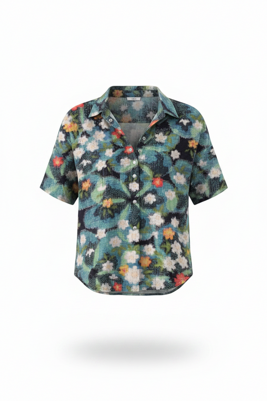 CLARA | Blouse à col à motifs