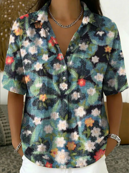CLARA | Blouse à col à motifs