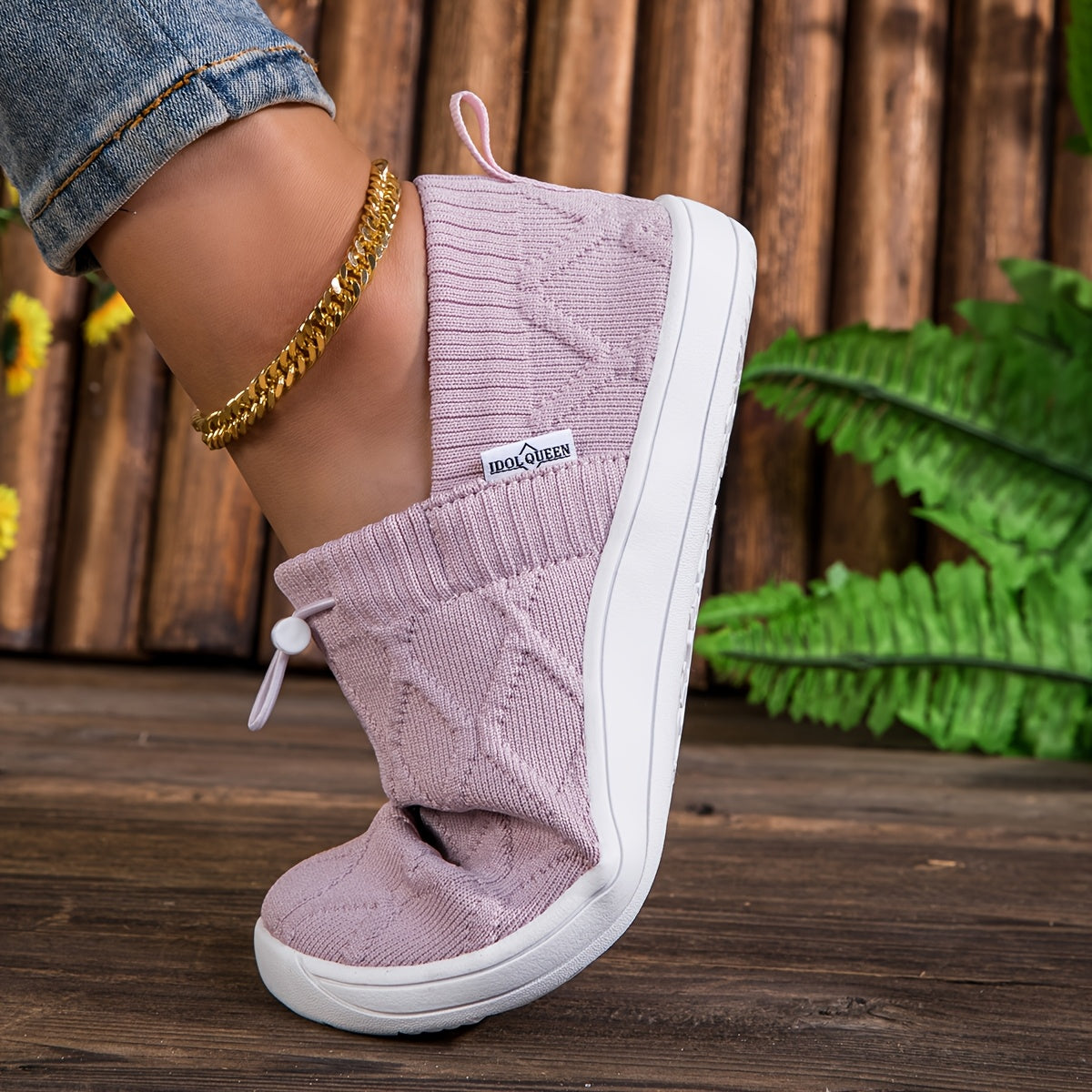 Fleur – Baskets minimalistes avec pointe extra-large et semelle souple