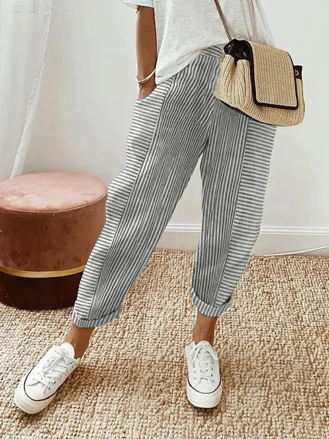 Gabrielle | Pantalon Rayé Chic