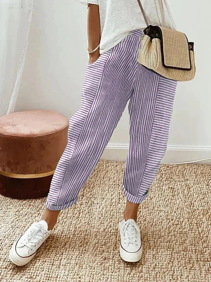 Gabrielle | Pantalon Rayé Chic