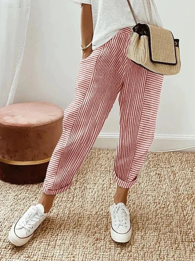 Gabrielle | Pantalon Rayé Chic